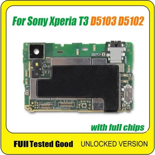 For Sony Xperia T3 D5103 D5102 4GLTE 8GB ROM 100% Original Motherboard Mainboard Android OS Logic board With All Chips IMEI SN