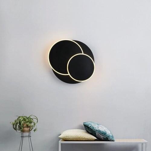 Nordic creative revolving wall lamp circular wall light modern living room restaurant lamp study staircase led lamp LU8221745