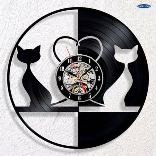 Creative Wall Clocks Decorations Cartoon Cute Cat Design Home Office Room Decor reloj
