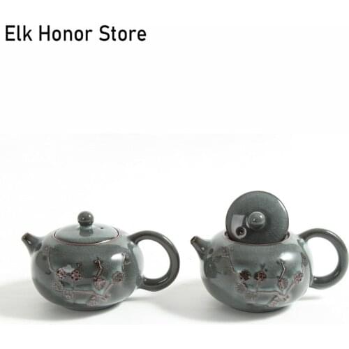 270ml Creative Longquan Celadon Teapot Master Cups Handmade Iron Tire Undressed Ore Tea Pot Ceramic Kung Fu Teapot Accessories