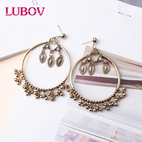 LUBOV Hot Sale Fashion Bohemian Earrings For Women 2021 New Trendy Flower Round Geometric Earring Female Fashion Jewelry