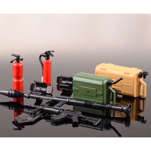 1/10 Scale Rifle Mortar Gun + Fuel Tank + Fire Extinguisher Shovel Set Rc Car Accessory For Axial SCX10 D90 Wraith TRX-4 CC01