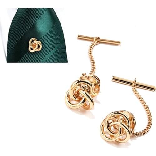 Fashion New Mens Tie Tack Shirt Personality Three-loop Knitting Thread Ball Small Pin Brooches Simple Business Jewelry