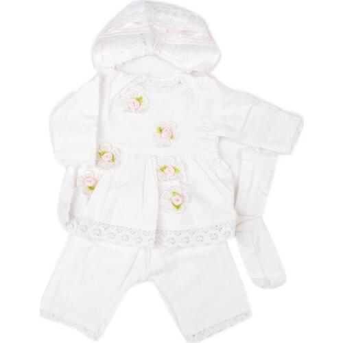 Fashion Reborn Baby Doll Clothes Suit For 17 Inch Doll Good Looking White Dress Trousers Socks Doll Clothes Sets Kids Xmas Gifts