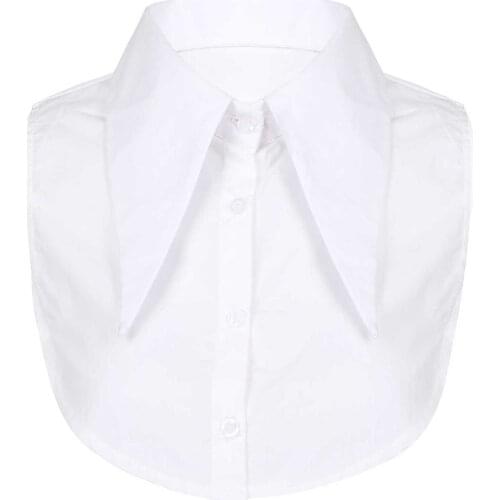 Women Casual Lapel Shirt Fake Collar Half Top Blouse False Neckline Detachable Decorative Faux Neck Collar Wrap for Clothing DIY