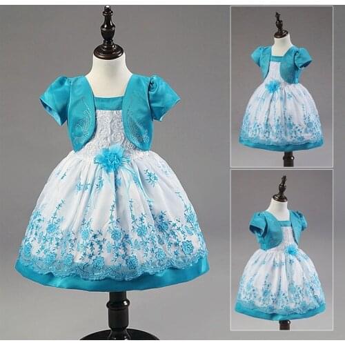 New Sweet Baby Toddler Girls Kids Children Princess Short-Sleeved Dress Flowers Wedding Party Dresses Tutu Outfit Clothes