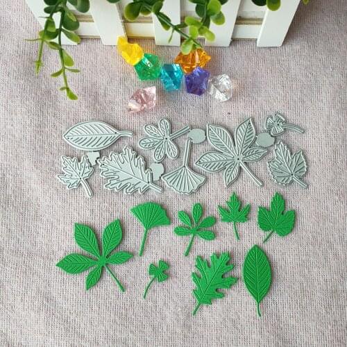 New 8-piece set of leaves metal cutting die, DIY mold, decorative scrapbook embossing process, die-cutting template