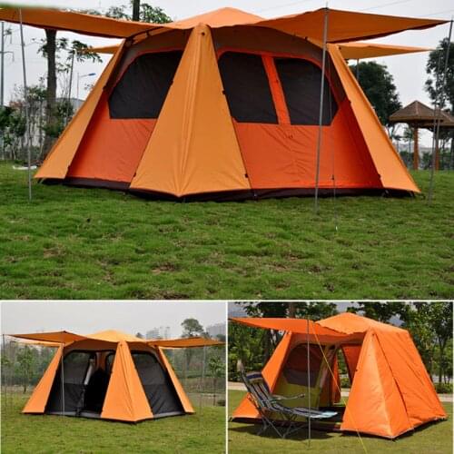 Alltel Ultralarge 4-6 Person Use Waterproof Carpas De Camping Barraca Large Gazebo Camping Tent With 4 Halls