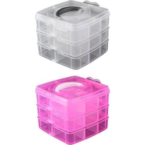 R3MA Portable 3-Tier Plastic Storage Box Stackable Compartment Container Organizer
