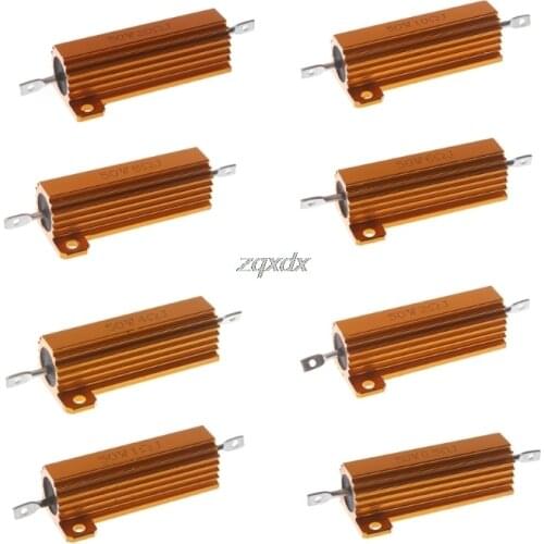 50W Shell Power Aluminum Housed Case Wirewound Resistor 0.5/1/2/4/6/8/10/20 Ohm Drop ship
