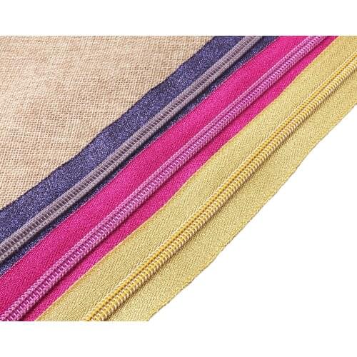 3 M Rainbow Nylon Coil Zippers #5 Purple Pink Yellow Nylon zipper colorful nylon dress zipper bag Coil Zippers-purse zipper