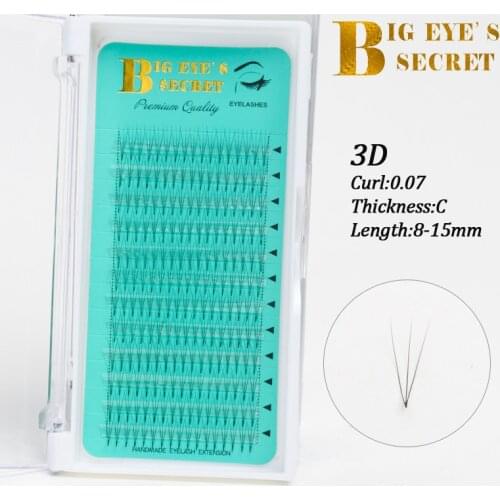 Big eyes secret Russian Eyelashes Extension Premade Volume Eyelash Fans 3D Short Stem Individual Eyelash Professional lashes