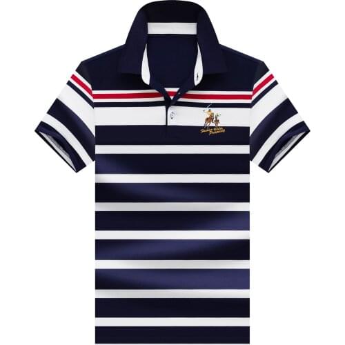 Classic Royal striped polo shirt men short sleeve Tace & Shark brand mens polo homme 2019 Summer casual & Business polo shirts