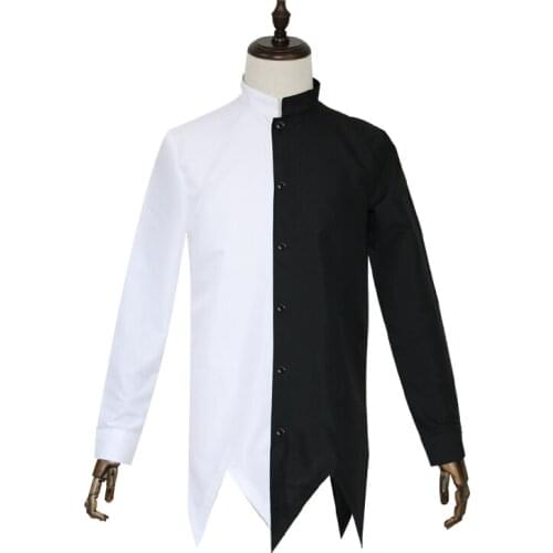 Tregear Kirisaki Shirt Fancy Black and White Cosplay Costume Halloween Carnival Uniforms Custom Made