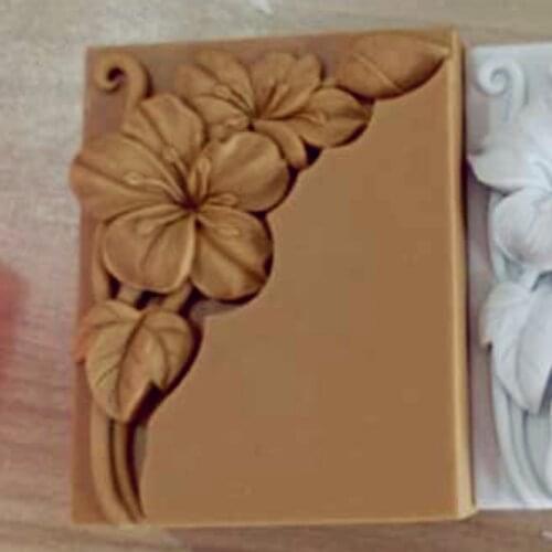 Pretty Floral Soap Mold Rectangle Blossom Flower Soap Making Mould for Cold Process Soap Making Aroma Resin Plaster Crafts Molds