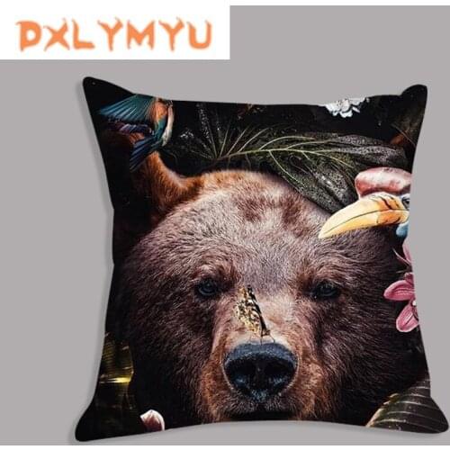 Nordic Fox, Leopard, Tiger, Elephant Animals Styles Pillowcase Pillow Case 40*40,45*45cm Decorative Cushion Cover Drop Shipping