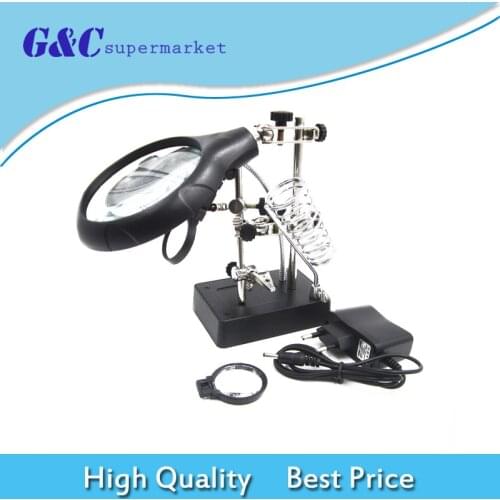 AC/DC Interchangeable Lamp-Style Magnifier Magnifying Loupe MG16129-C Stand diy electronics