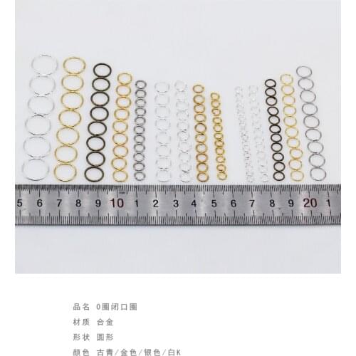 4/5/6/7/8mm Alloy gold/silver/bronze/Stainless Steel Close split jump O rings connectors pendants jewelry making