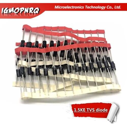 20pcs 1.5KE6.8A 1.5KE12A 1.5KE15A 1.5KE18A 1.5KE20A 1.5KE24A 1.5KE27A 1.5KE30A 30A 24A 20A 18A 15A 12A 6.8A 6A8 TVS diode