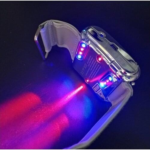 High Blood Pressure LLLT Laser Therapy Device Blue/Red Semiconductor Laser Therapy Wristwatch Improve the Flow High Blood Sugar