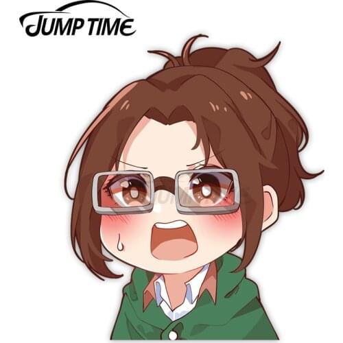 Jump Time 13 x 8.5cm Vinyl Decoration Hange Zoe Anime Avatar Peeker Car Decals Cute Camper Bumper Waterproof Car Stickers