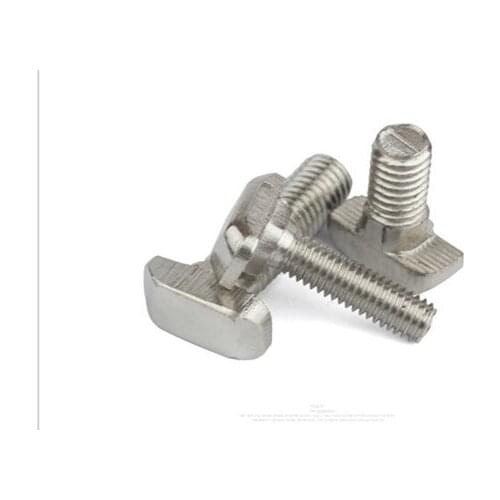 20pcs 45 Series M8 Hammer Head T-slot M8*16/20/25/30/35/40mm T Bolt Screw Nickel Plated For 4545 Aluminum Profile