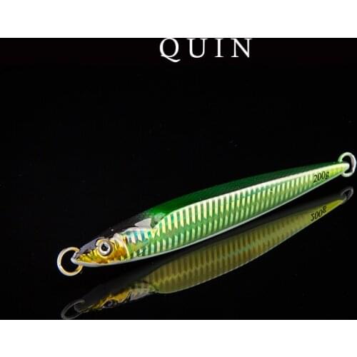 200g Deep Sea Fast Slow Glow Metal Lead Jig Jigging Ocean Fishing Lure Baits Tackle Artificial Trolling Lures Boat Fishing Bait