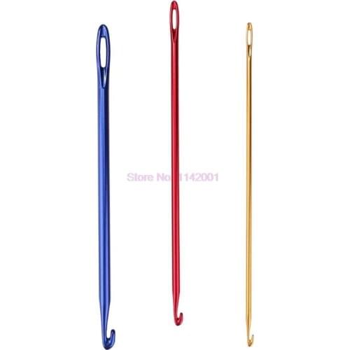 50set 3PCS Aluminum Crochet Hook DIY Knit Tool With An Eye Knitting Sewing Needle Crochet Hook