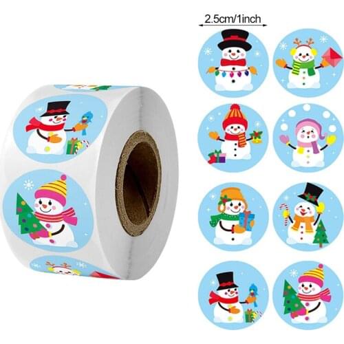 500pcs Merry Christmas Stickers Christmas Tree Elk Candy Bag Sealing Sticker Christmas Gifts Box Labels Decorations New Year