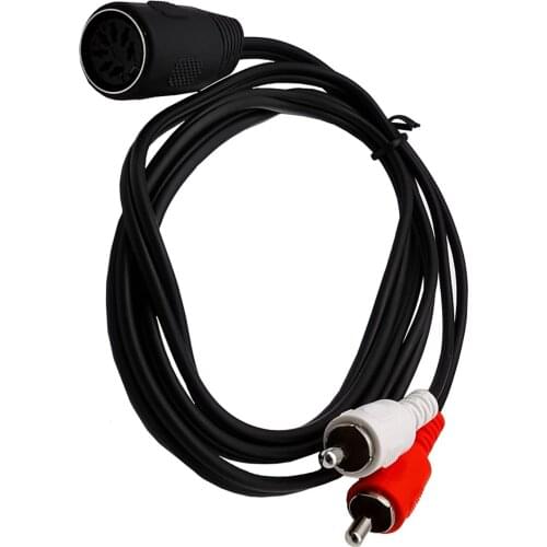 7-Pin 7 PIN DIN Female Jack to 2 Dual RCA Phono Male Plug Audio Cable Adapter Cord 0.5m