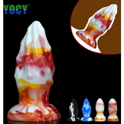 YOCY Large Butt Plug Anal Silicone Sex Toy For Women Suction Cup Fantasy Dildo Female Rippled Anus Beads Expander Adult Game