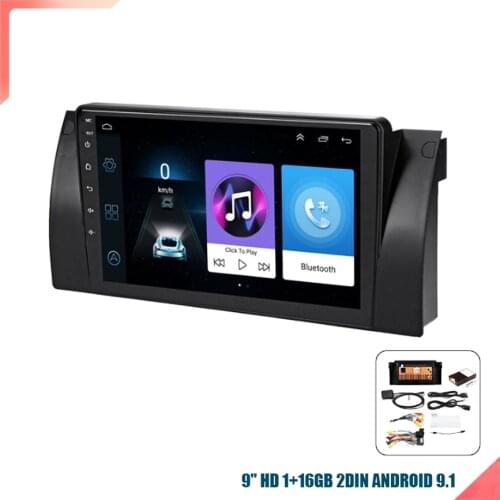 9" HD Touch Screen Android 9.1 1+16GB Car Multimedia Radio Stereo GPS WIFI BT DAB Mirror Link For BMW E39 with CANBUS