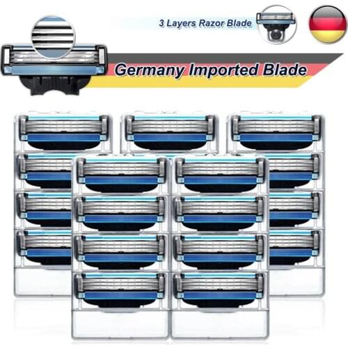 Shaving Razor Blades For Men 3 Layers Cassettes Fit Gillette Mach 3 Turbo Sensitive Manual Razor Replaceable Heads