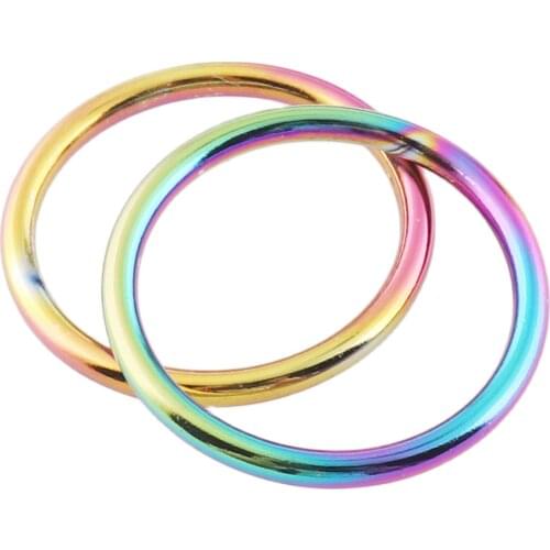 10 pcs Rainbow O Rings Buckles,30MM Multicolored Rings Belt Chain Choker Leather Belt,Webbing Strap Handbag Hardware