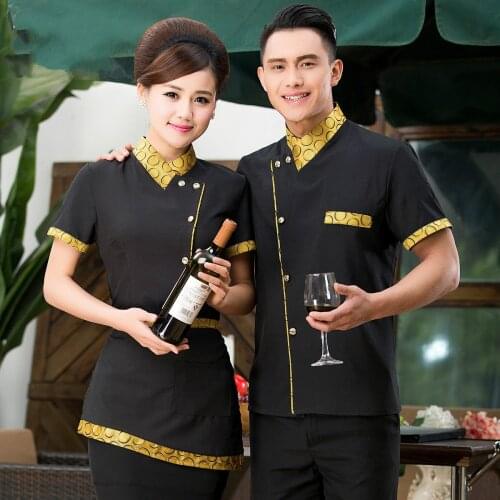 Black Chef Jacket Hotel Restaurant Waiter Work Wear Women Western Restaurant Waitress Uniform KTV Waiter Work Wear 89