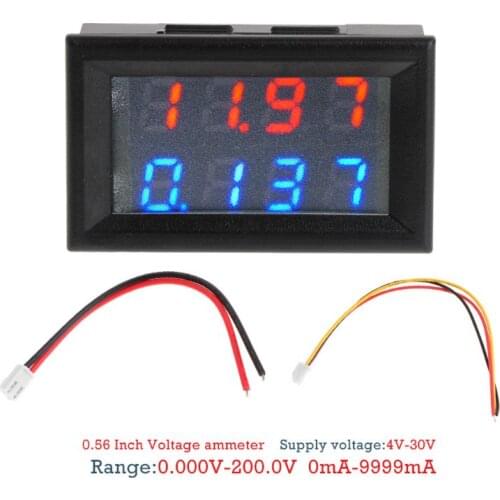 0.28" Digital DC 200V 10A Voltmeter Ammeter 4 Digit 5 Wire Voltage Current Meter