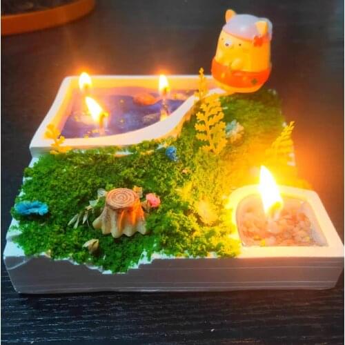Micro landscape candle holder