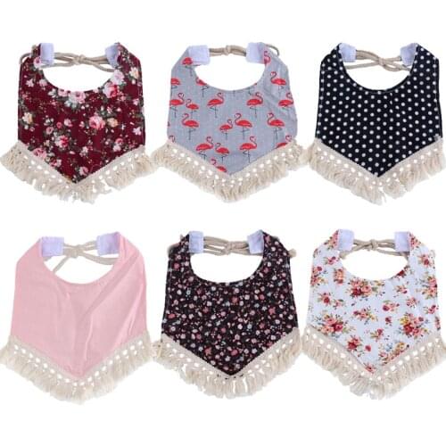 Infant Baby Girl Boy Bib Cotton Kid Toddler Dinner Feeding Tassel Double-deck Cotton Burp Cloths Saliva Towel Bandana Scarf