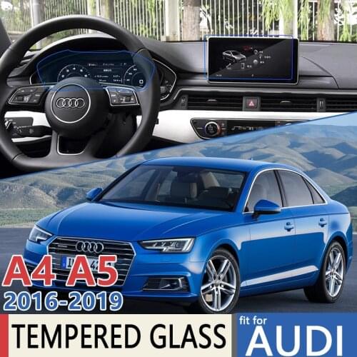 For Audi A4 8W B9 A5 8W6 2016~2019 Car Navigation Instrument Ultra-Thin Film Full Screen Protector Tempered Glass Accessories