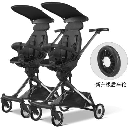 Twin baby strollers lightweight folding dragon phoenix tire sitting down can split the two-person baby car big child