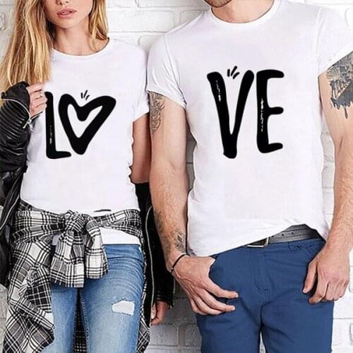 LOVE Couple Graphic T-Shirt Funny Casual Stylish Lover Heart Valentines Day Gift Clothing Heart Tops Aesthetic Wedding shirts