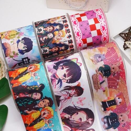 Cartoon Printed Grosgrain Ribbons For Hair Bows Craft Suppliers 55091