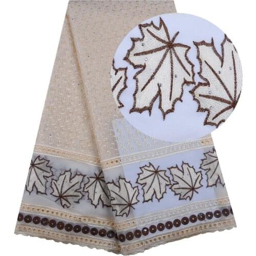 New Style Beautiful Fan Blade African Lace Fabric 2019 Swiss Voile Cotton Lace With Stones Swiss Voile Lace In Switzerland 1562
