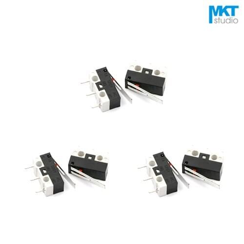 20Pcs Sample Straight 3 Pins Micro Snap-acting Mouse Switch Microswitch With Lever Handle 13.5/16/18/20mm