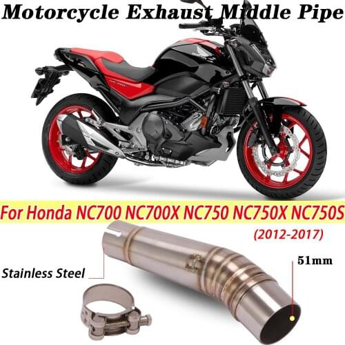 Motorcycle Exhaust Middle Link Pipe Slip on for Honda NC700 NC700X NC750 NC750X NC750S Escape Moto Modified Muffler 2012 - 2017