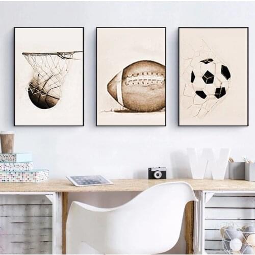 Fashion Sports Football Basketball Printing Poster Baseball Wall Art Canvas Paint Nordic Poster for Living Room Home Decoration