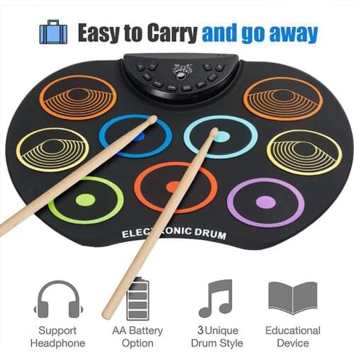 Musical instrument, hand roll drum rack, primary school childrens percussion instrument, USB hand roll electronic drum