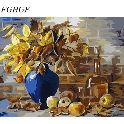 FGHGF Frameless flowers wall picture painting by numbers hand painted canvas art oil painting home decor paint by Numbers