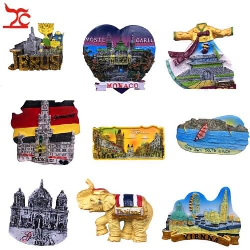 Resin Refrigerator Sticker Regional World Attractions Creative Sticker Home Decor Refrigerator Sticker Gift Creative Souvenir