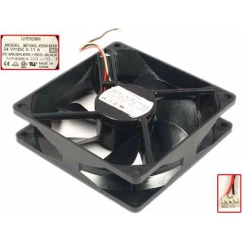 NMB-MAT 3610KL-05W-B39 C10 DC 24V 0.11A 3-Wire 90x90x25mm Server Cooling Fan